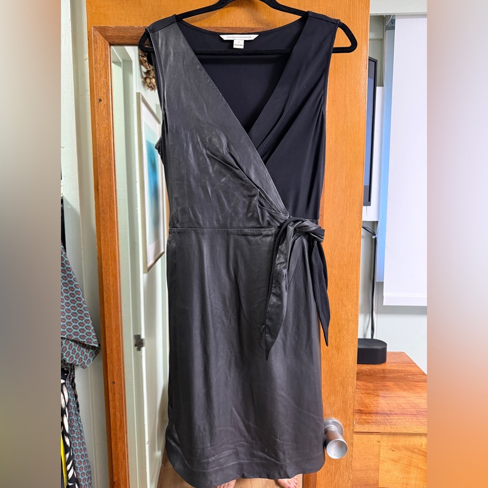 Diane Von Furstenberg Black Wrap Mini Dress